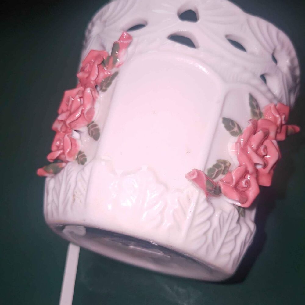 Vintage Bloom Rite Ceramic Planter with Roses - Picture 5 of 6